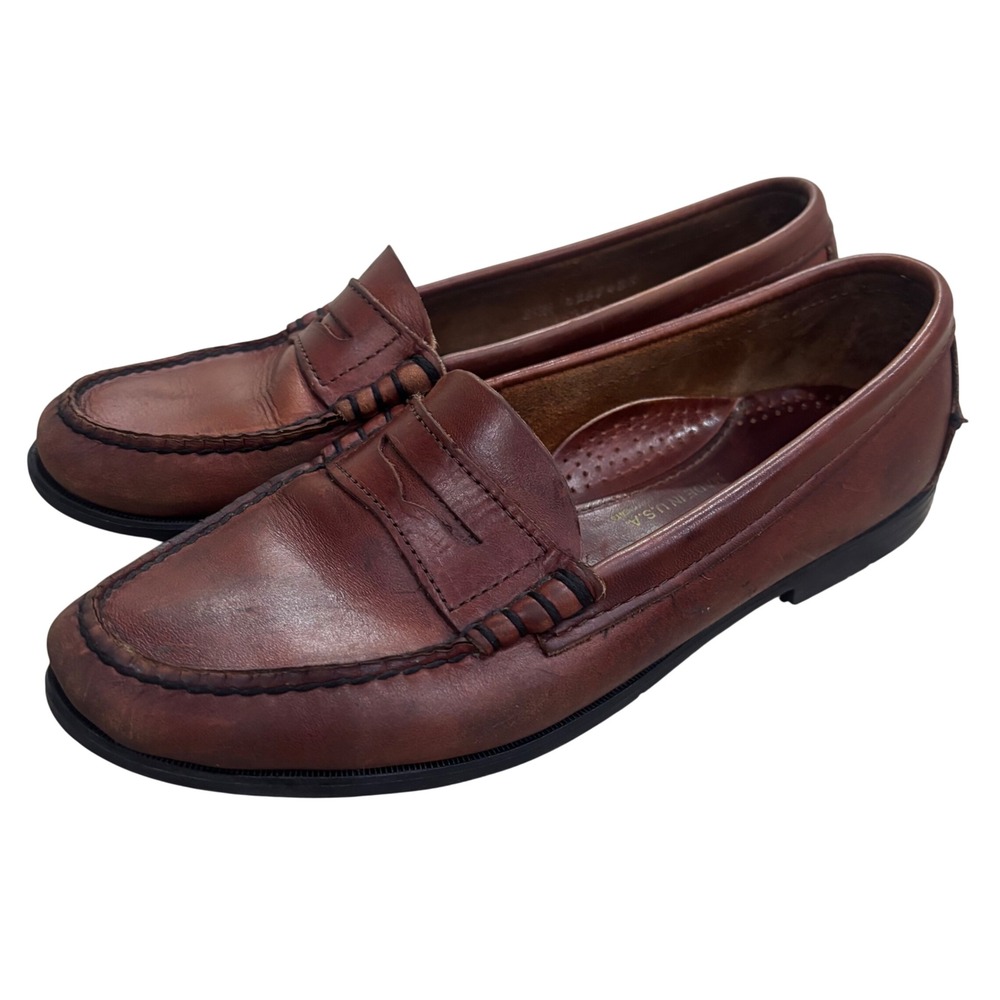 Sebago Classic Dan Brown Leather Penny Loafers Made in USA Womens 8.5 M